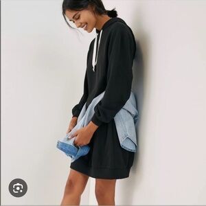 Anthropologie Black Hoodie Sweater Dress